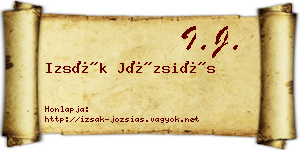 Izsák Józsiás névjegykártya